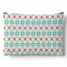 Carreaux motif fleur de trèfle vert menthe et rose