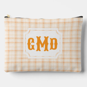 Pochette À Accessoires Carreaux orange Monogramme