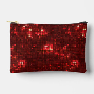 Pochette À Accessoires Carrés de style disco rouge motif de la Saint-Vale