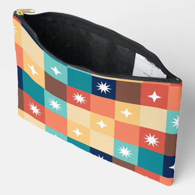 Pochette À Accessoires Carrés Rétro (Ouvrir)