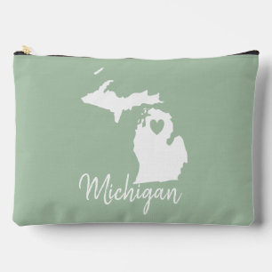 Pochette À Accessoires Carte de l'État du Michigan en silhouette