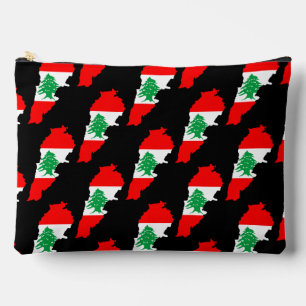Pochette À Accessoires Carte du Liban avec drapeau