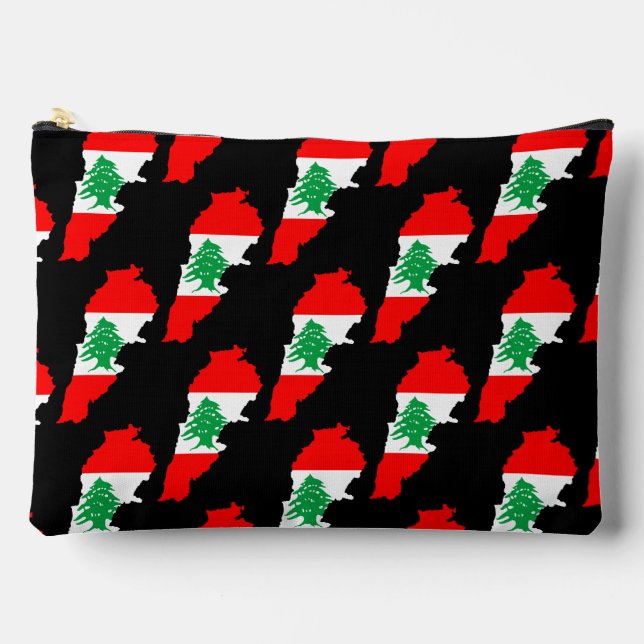 Pochette À Accessoires Carte du Liban avec drapeau (Recto)