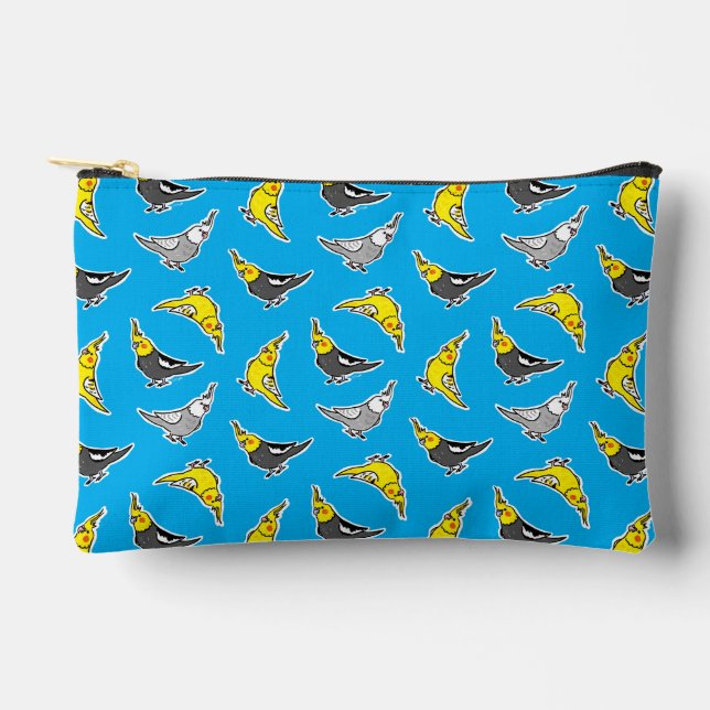 Pochette À Accessoires Cartoon Cockatiels Pattern (Recto)