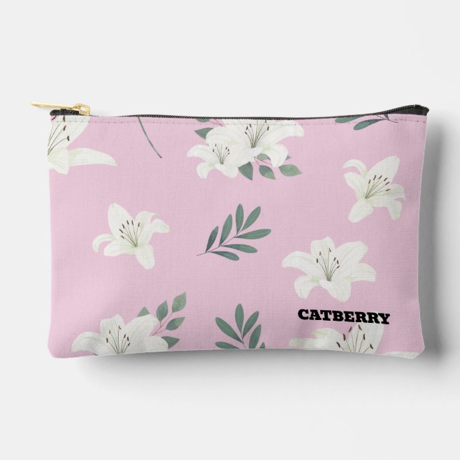 Pochette À Accessoires Catberry | Minimalist Floral Pattern Pouch (Recto)