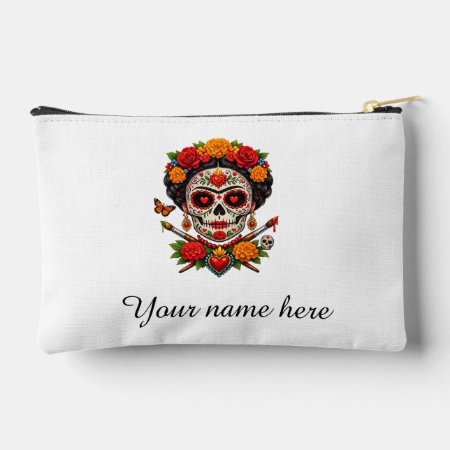 Pochette À Accessoires Catrina Artist Sugar Skull–Día de los Muertos (Verso)