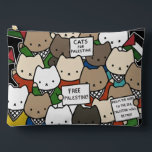 Pochette À Accessoires Cats for Palestine – Kawaii Cats for Justice<br><div class="desc">Show your support with this powerful yet adorable Palestine-themed graphic design featuring a colony of kawaii cats holding Palestinian flags and signs like “Free Palestine” and “From the River to the Sea.” This unique political solidarity artwork blends cute cat art with a meaningful message of justice, human rights, and freedom....</div>