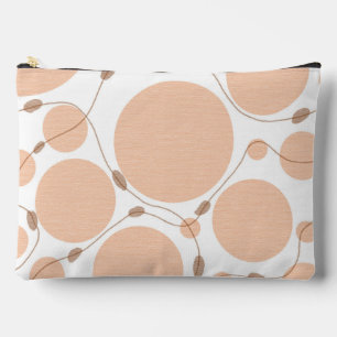 Pochette À Accessoires Cercles Abstraits en Pêche et Tan