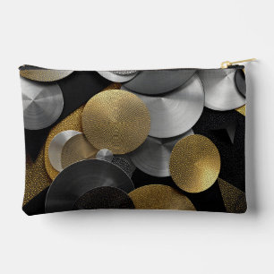Pochette À Accessoires Cercles géométriques modernes en or et argent