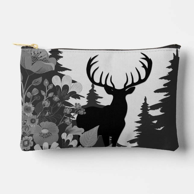 Pochette À Accessoires Cerf avec grand rack hors forêt (Recto)