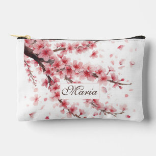 Pochette À Accessoires Cerisier Japonais Fleur Monogramme Rose Blanc