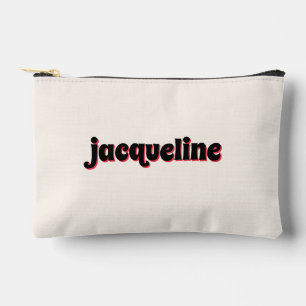 Pochette À Accessoires Cerisier rouge + Cabana noire Stripe Luxe Maquilla