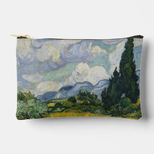 Pochette À Accessoires Champ de blé avec cyprès, peinture à l'huile, Van