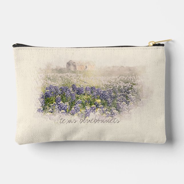 Pochette À Accessoires Champ de Bleuet Esquisse Aquarelle (Verso)