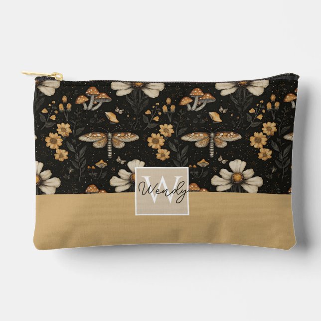 Pochette À Accessoires Champignons mignons et fleurs Motifs d'automne (Recto)