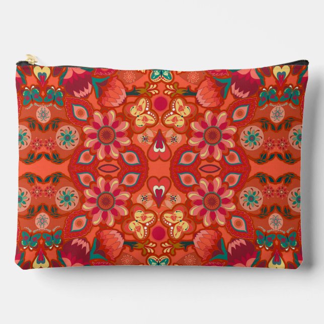 Pochette À Accessoires Champs de fraises Retro Paisley (Recto)