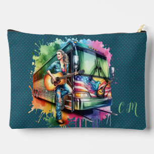 Pochette À Accessoires Chanteur coloré avec guitare et Tour Bus Personnal