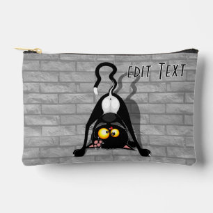 Pochette À Accessoires Chat à l'envers Personnage de dessin animé drôle