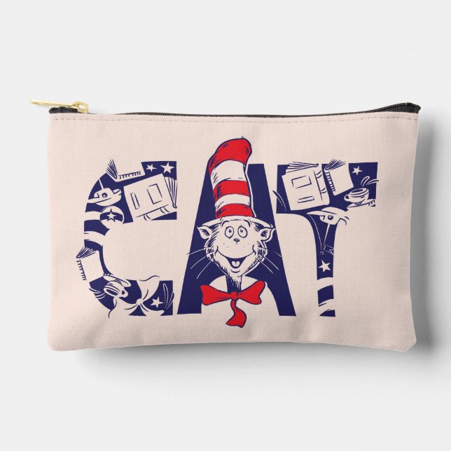 Pochette À Accessoires Chat dans le Casquette | Texte de la face du chat (Recto)