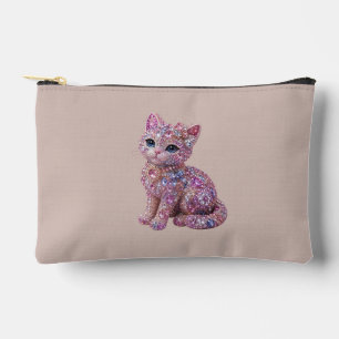 Pochette À Accessoires Chat de nuit en velours Impression esthétique