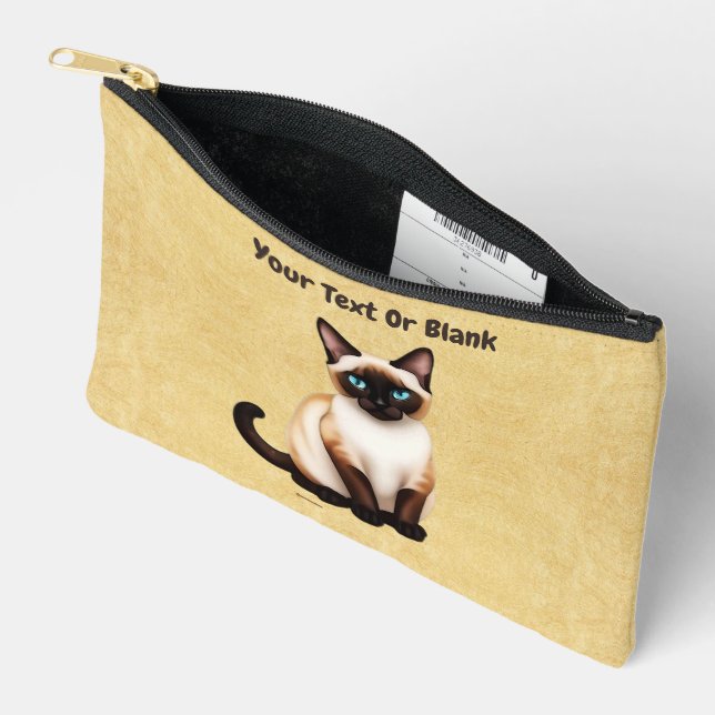Pochette À Accessoires Chat de Siamese (Ouvrir)
