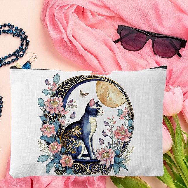 Pochette À Accessoires Chat et lune Art déco (Créateur téléchargé)