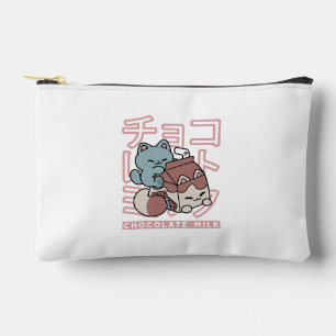 Pochette À Accessoires Chat Kawaii avec du Lait au Chocolat – Pop Art Jap