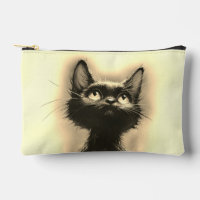 Chat noir enchanté doré