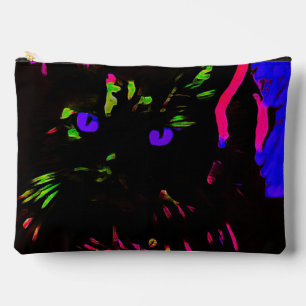 Pochette À Accessoires Chat noir néon avec yeux brillants
