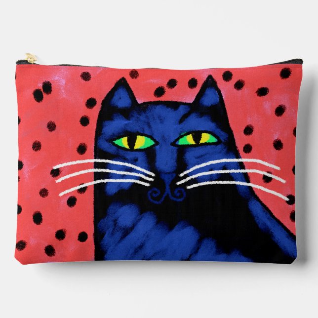 Pochette À Accessoires Chat noir séduisant - Art abstrait (Recto)