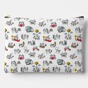 Pochette À Accessoires Chats amusants, lait et magie.