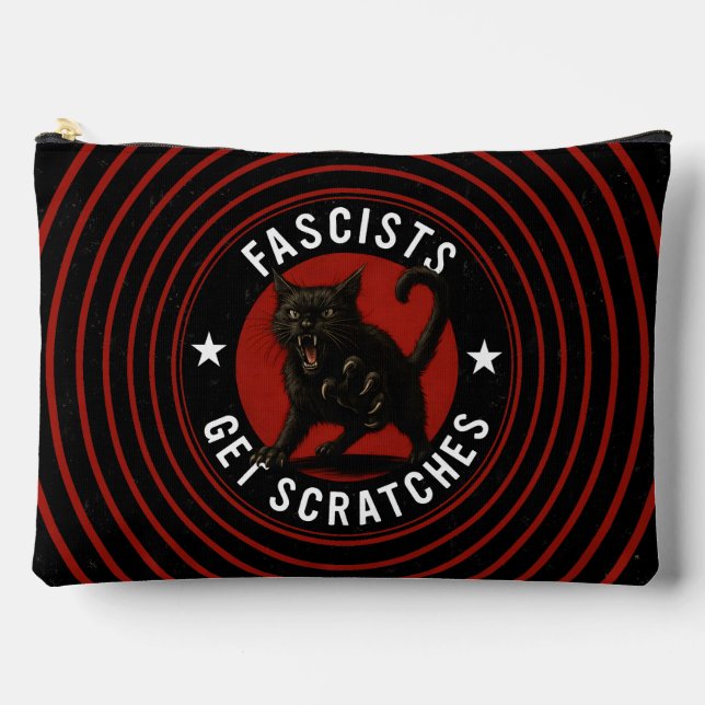 Pochette À Accessoires Chats Contre les Fascistes (Recto)