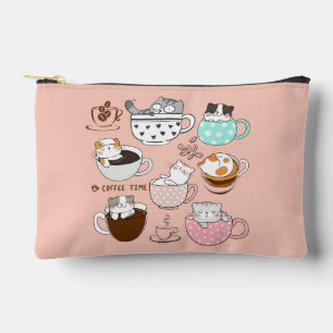 Pochette À Accessoires Chats dans des tasses à café