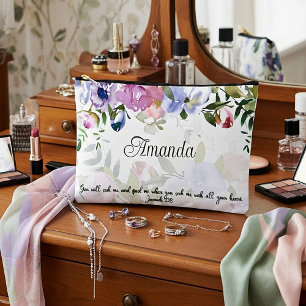 Pochette À Accessoires Cherchez ma avec tout votre coeur, floral personna