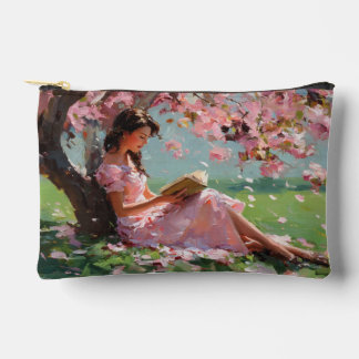 Pochette À Accessoires Cherry Blossom Reading Girl Pouch