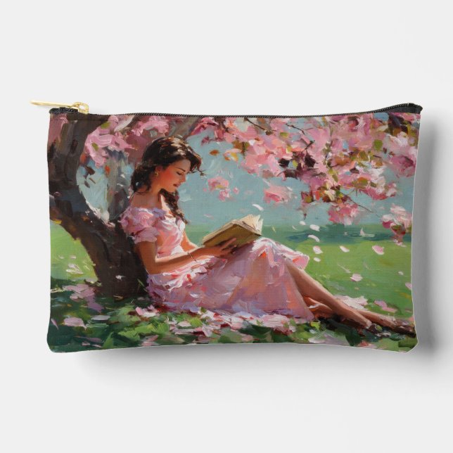 Pochette À Accessoires Cherry Blossom Reading Girl Pouch (Recto)