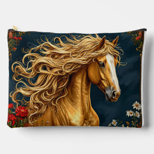 Pochette À Accessoires Cheval doré à la crinière flottante