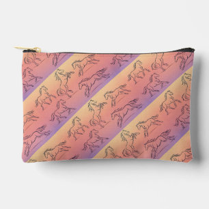 Pochette À Accessoires Cheval en motif artistique diagonal de chevaux au
