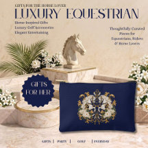 Cheval Équestre de Luxe Navy Or & Ivoire