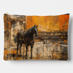 Pochette À Accessoires Cheval Majestic au coucher du soleil Abstrait