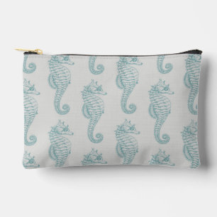 Pochette À Accessoires Chevaux de mer tropicaux, Motif hippocampe - gris 