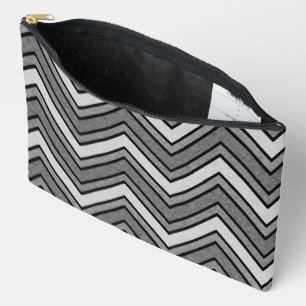 Pochette À Accessoires chevron croquis gris et noir