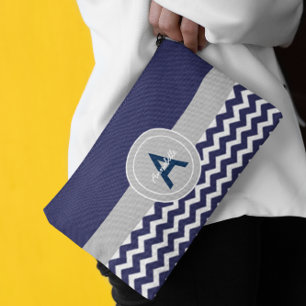 Pochette À Accessoires Chevron gris foncé