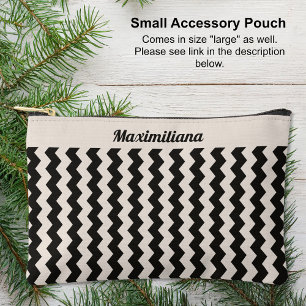 Pochette À Accessoires Chevrons au charbon de bois et ciment - PETITE val