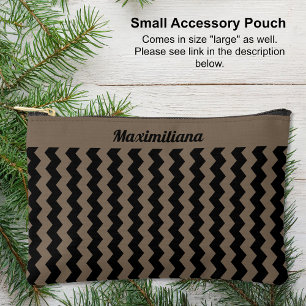 Pochette À Accessoires Chevrons Brown et noirs - PETITE valise d'accessoi