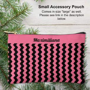 Pochette À Accessoires Chevrons roses et noirs - PETITE valise d'accessoi