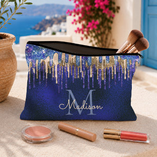 Pochette À Accessoires Chic bleu aqua unicorne or parties scintillant gou
