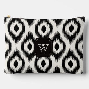 Pochette À Accessoires Chic chic noir diamant ivoire Ikat Monogramme
