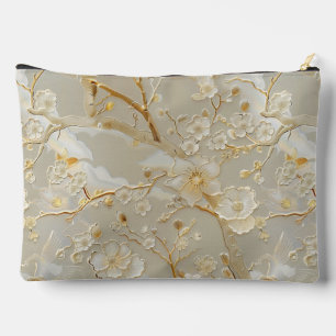 Pochette À Accessoires Chic crème or motif floral