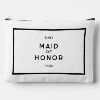 Chic French Black & White Maid of Honor Nom